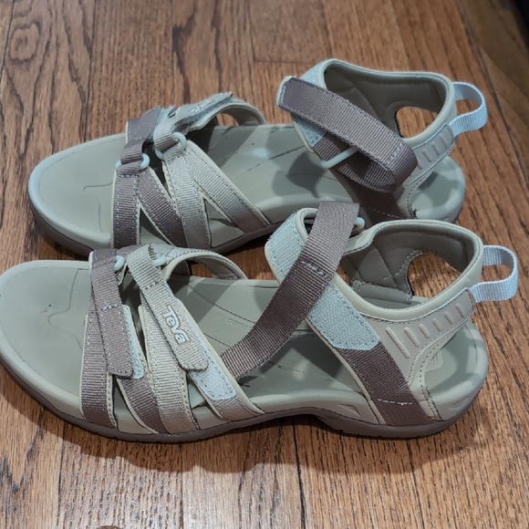 Teva Multi-Strap Sandals in Light Gray and Taupe - Picture 1 of 1